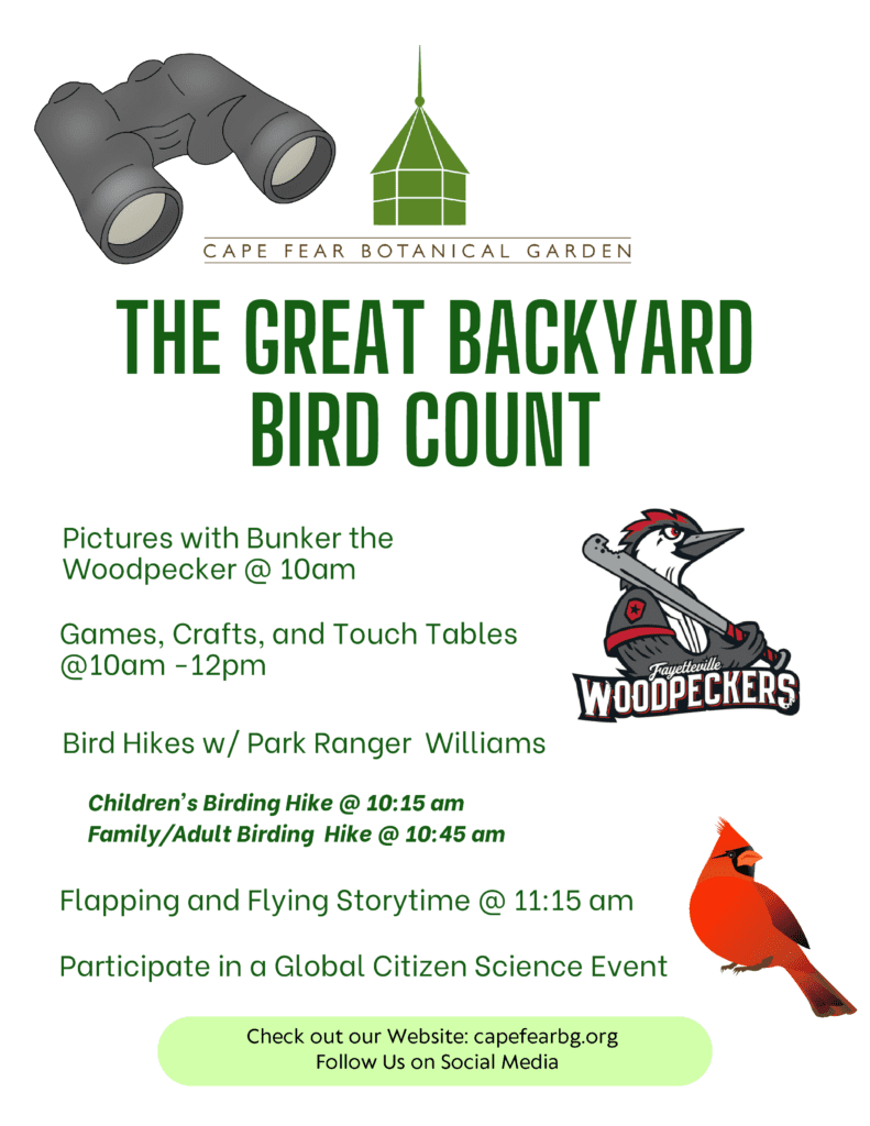The Great Backyard Bird Count Cape Fear Botanical Garden
